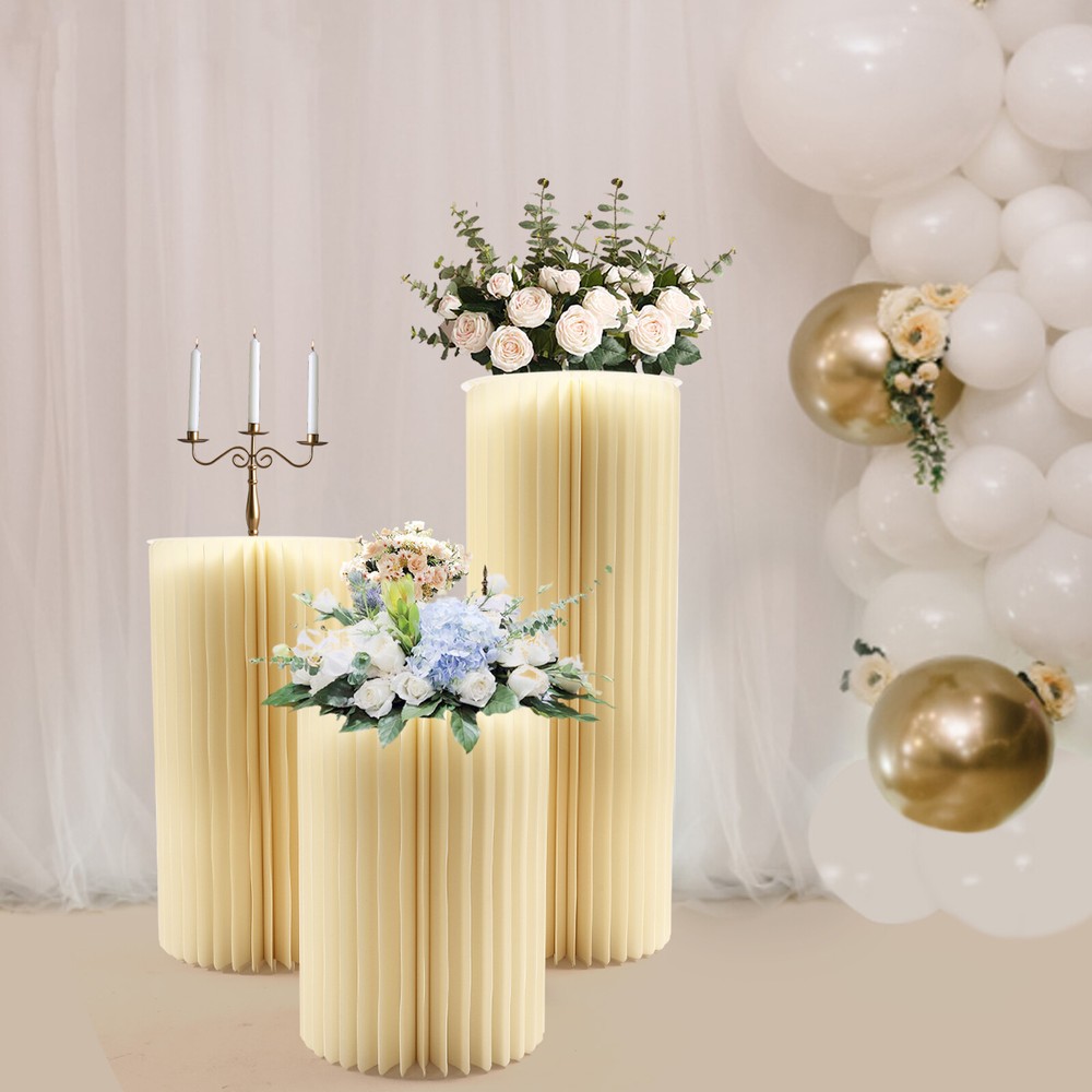 3pcs Flowers Stand, Dessert Table, Columns Display for Wedding Party Garden