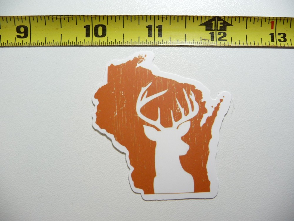 WISCONSIN OUTLINE DEER DECAL STICKER HUNT HUNTER HUNTING WILDLIFE