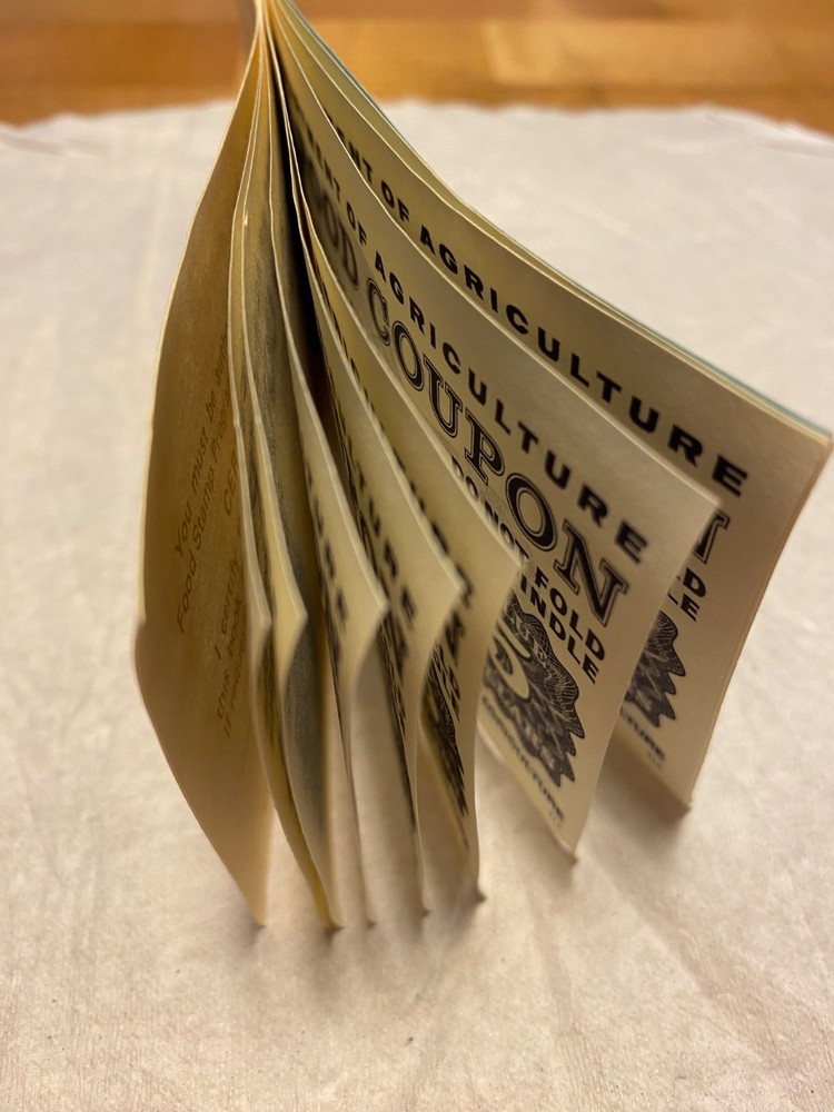 Full $40 Food Stamp Coupon Book issued in 1994, with eight $5's, mint condition.-image