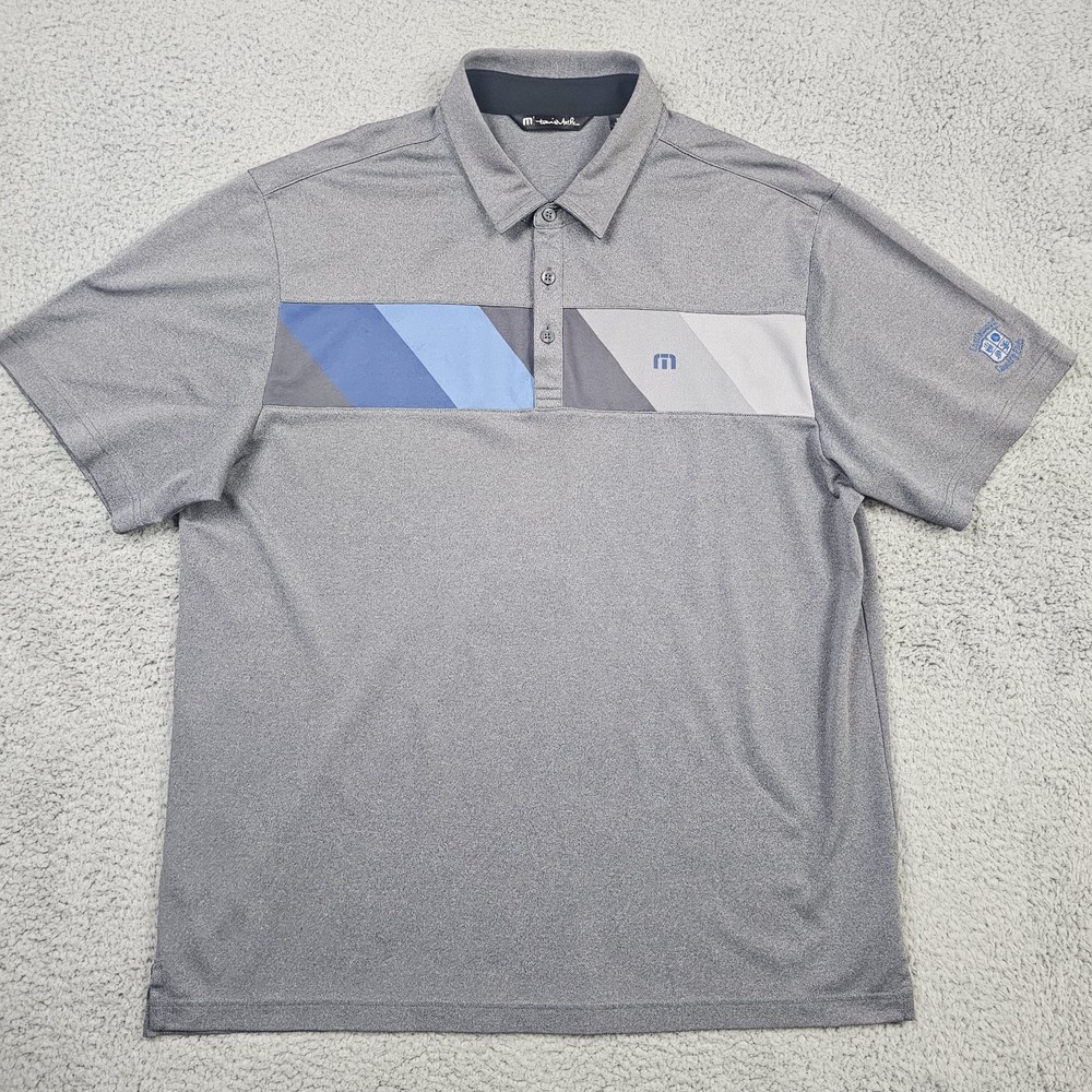 Travis Mathew Polo Shirt Mens XL Gray Golf Casual Performance Short Sleeve
