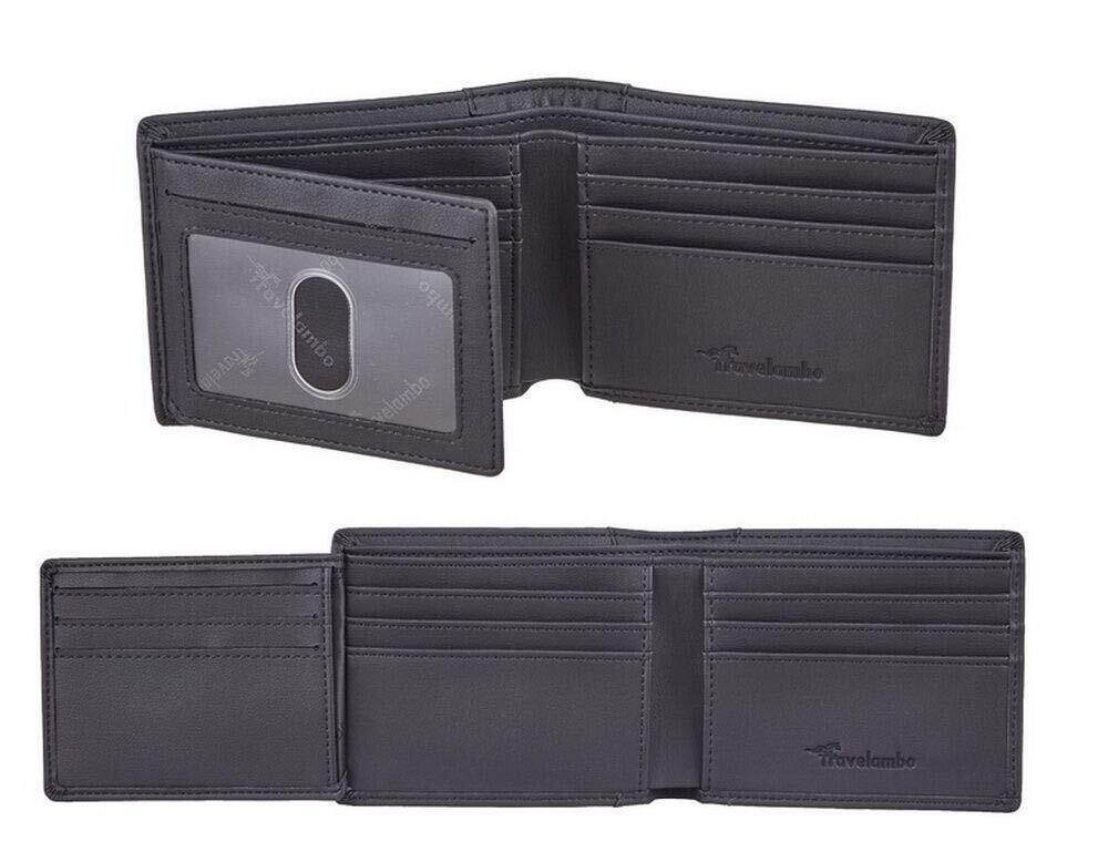Travelambo RFID Blocking Trifold Wallet for Men with 12 Card Slots and Cash Pocket