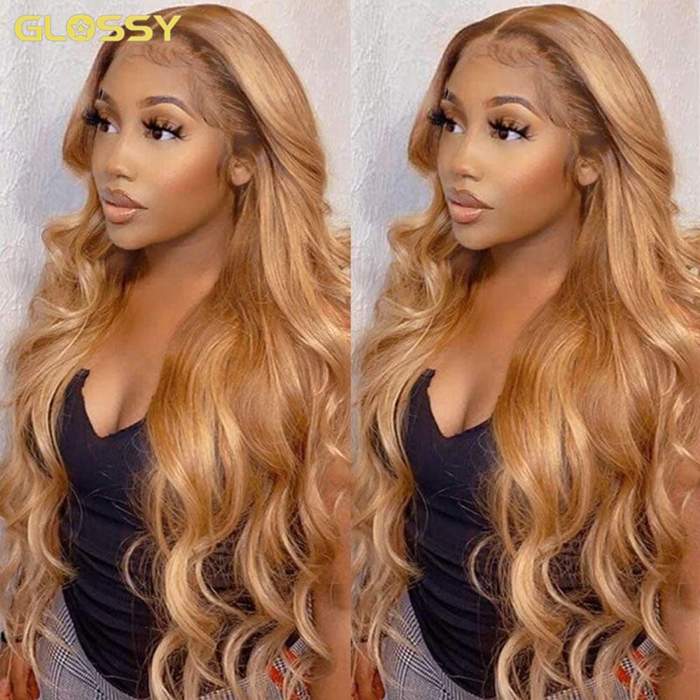 Honey Blonde Body Wave Glueless HD Lace Front Human Hair Wig