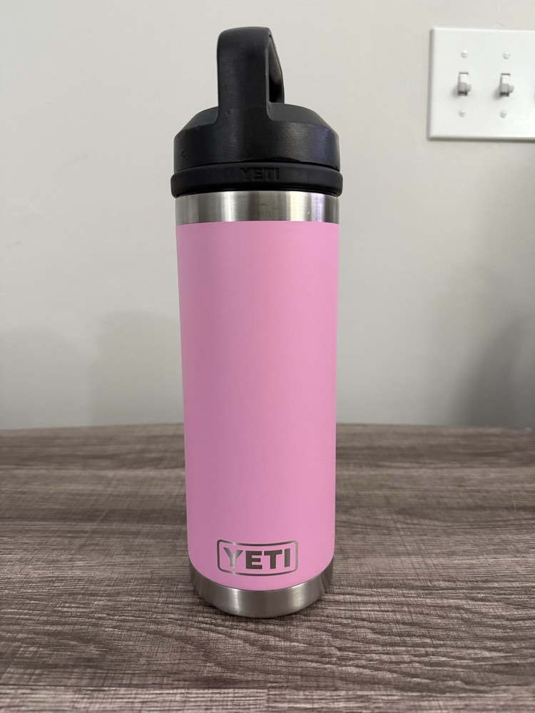 YETI Rambler 18oz Insulated Bottle in POWER PINK with Chug Cap