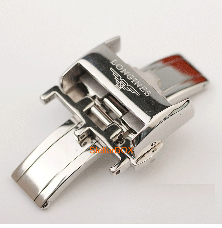 18mm Genuine LONGINES Steel Deployment Folding Buckle Watch Strap Band Pin