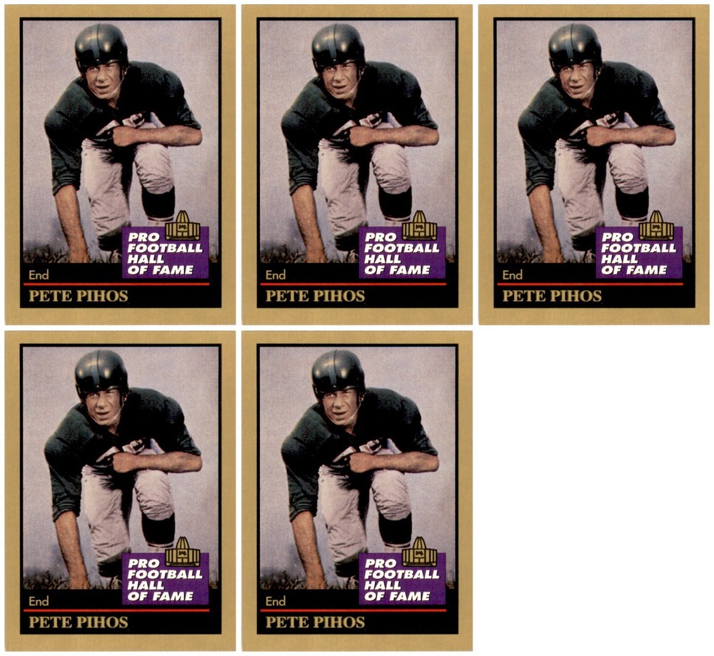 (5) 1991 ENOR Pro Football HOF #117 Pete Pihos Philadelphia Eagles Card Lot