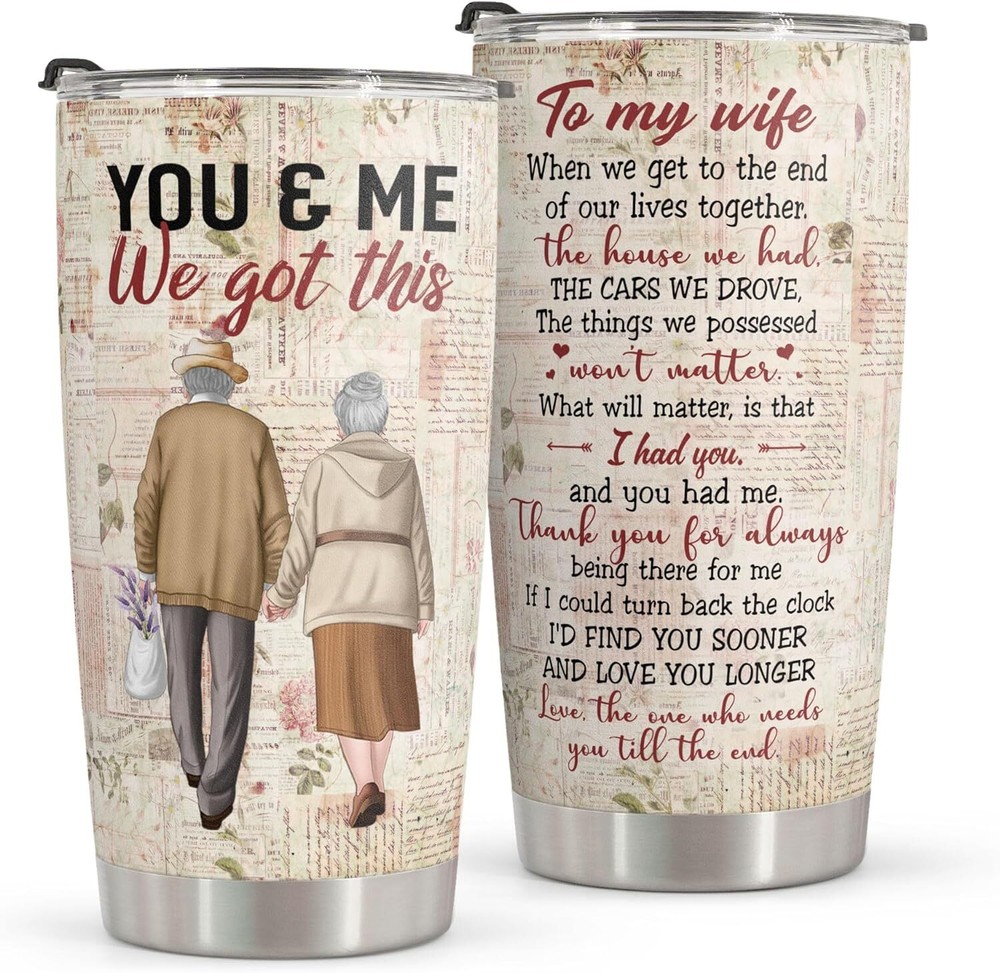 Romatic Valentines Day Gift for Her Stainless Steel Tumbler 20oz I Love You Gift-image