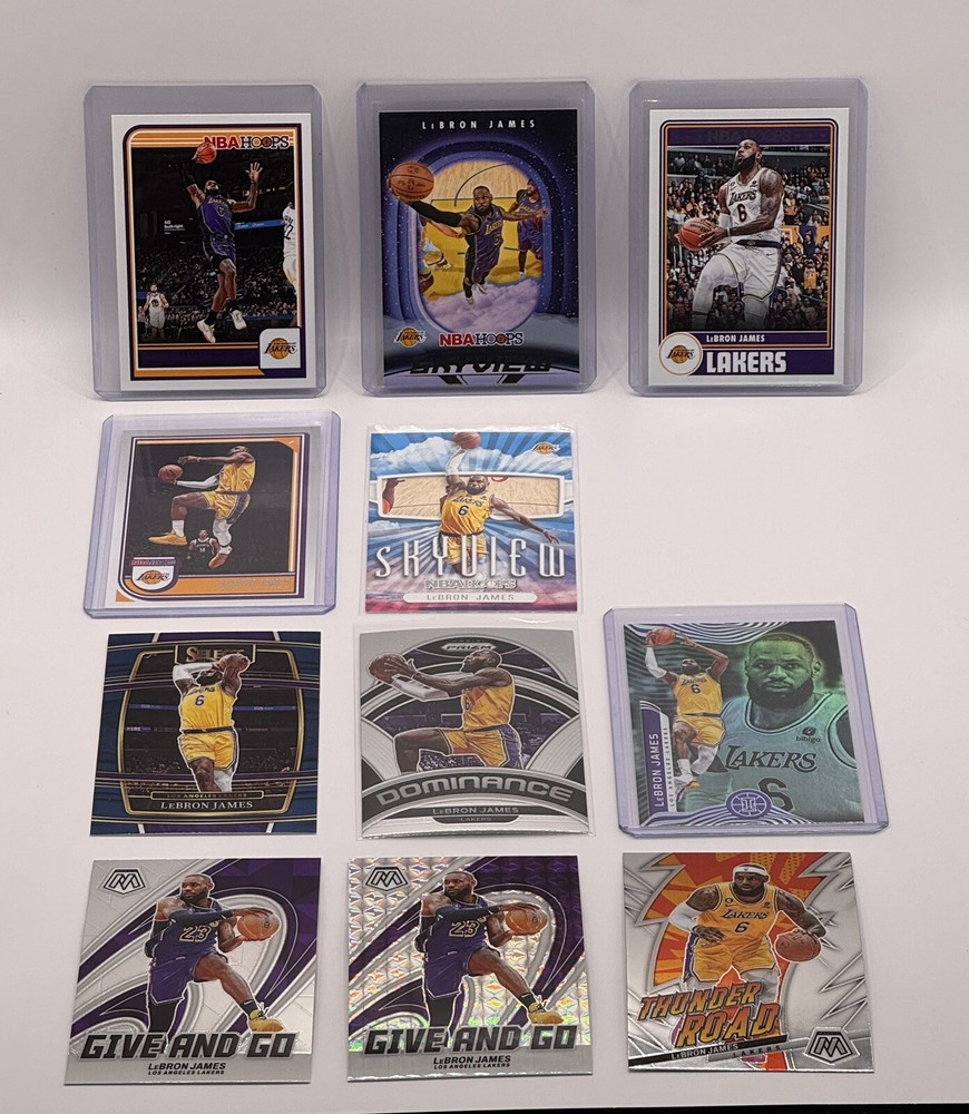 Lebron James 21-Card Lot Featuring Donruss Hoops Optic Illusions Prizm