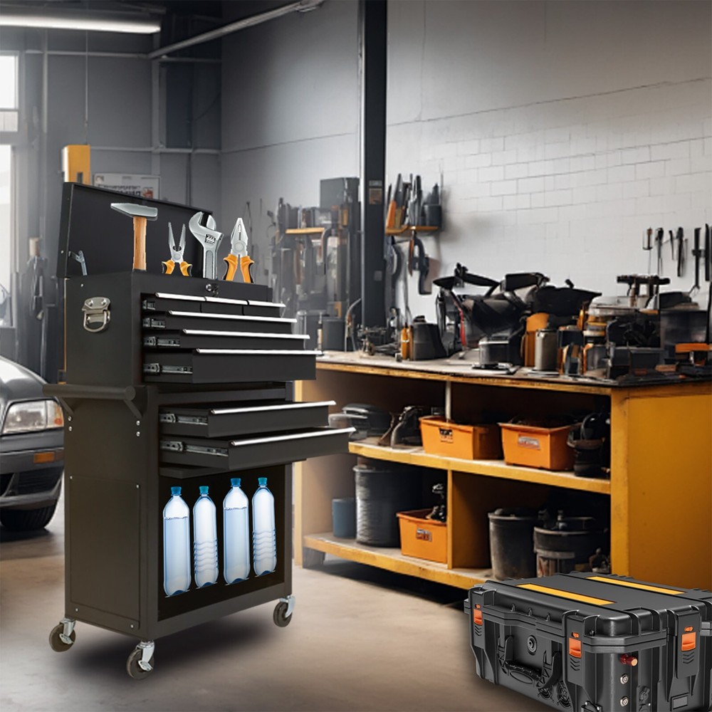 8-Drawer Rolling Tool Chest with Wheels Garage Storage Cabinet