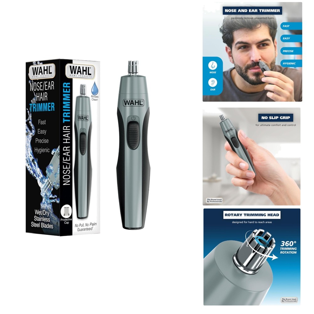 Clipper Battery Operated Precision Ear and Nose Hair Trimmer for Men Hygienic Design  