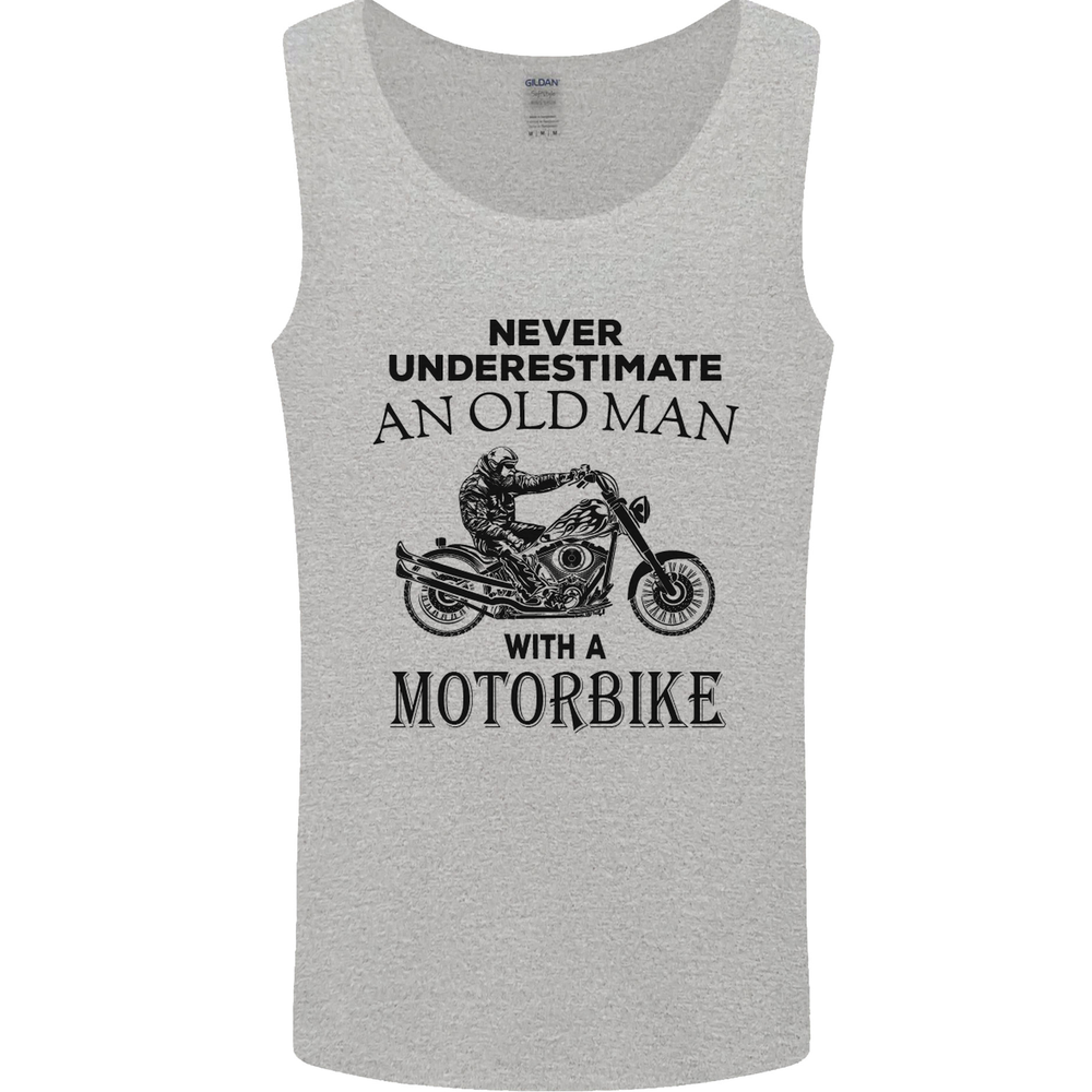 Old Man Motorbike Biker Motorcycle Funny Mens Vest Tank Top