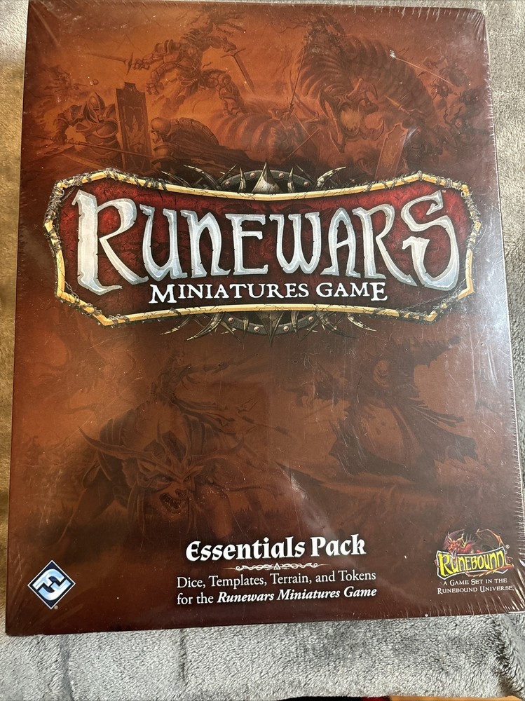 NIB Runewars Miniatures Game Essentials Pack - Dice,Templates,Terrain, & Tokens