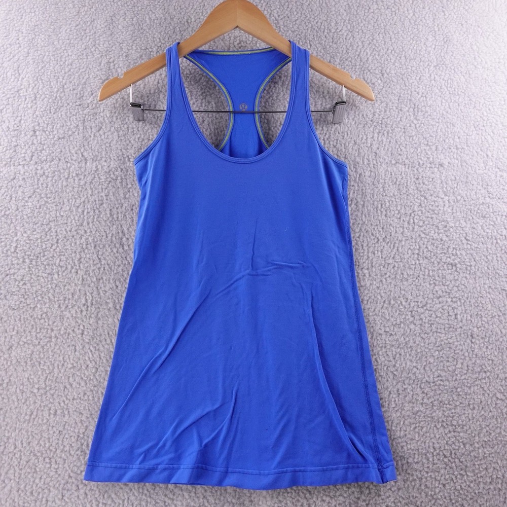 Lululemon Racerback Tank Top Blue Athletic Workout Yoga Women 4 Stretch