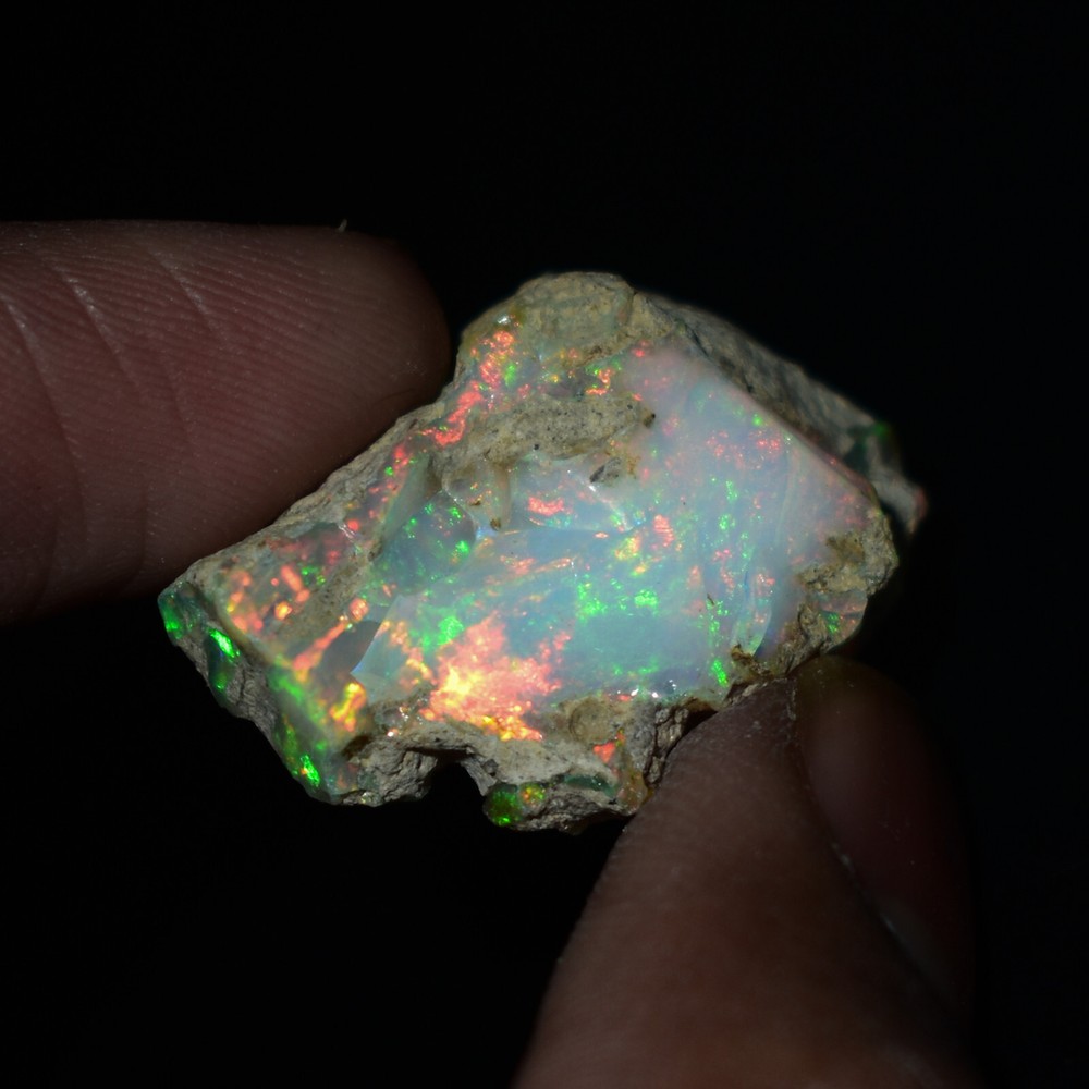 Natural Ethiopian Welo Opal Rough - 19.65 Cts Raw Fire Opal, Dry Opal Gemstone for Jewelry Making & Collectors