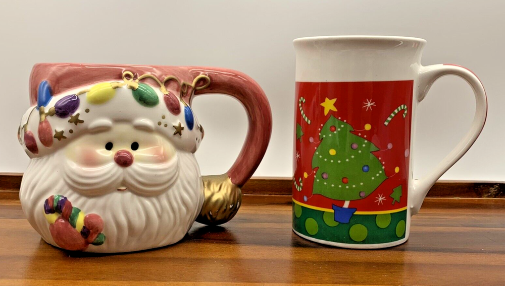 Vintage Santa Claus Mug Cup 1999 Christmas Lights & Holiday Tree Royal Norfolk