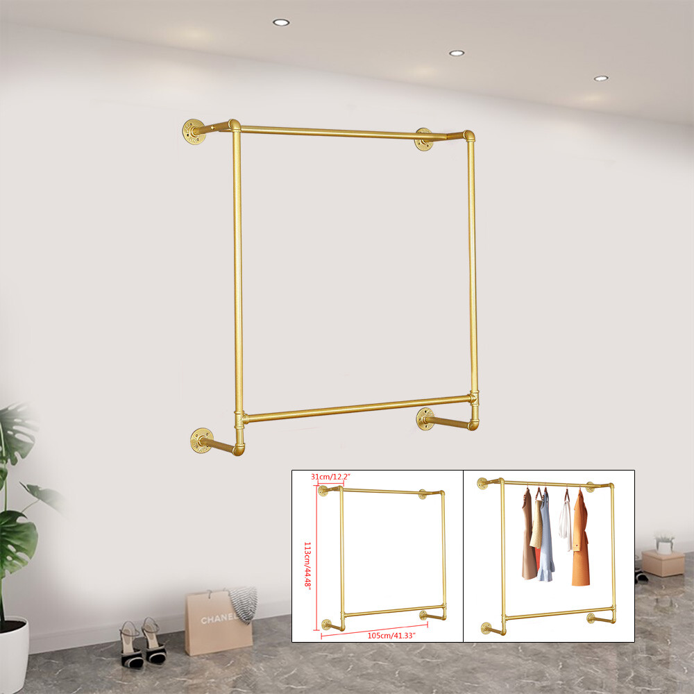 Wall Mounted Detachable Clothes Hanging Bar Space Saving Garment Rack