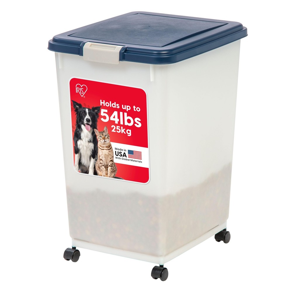 Airtight Pet Food Storage Bin with Wheels Holds 54 lbs for USA Pet Owners
