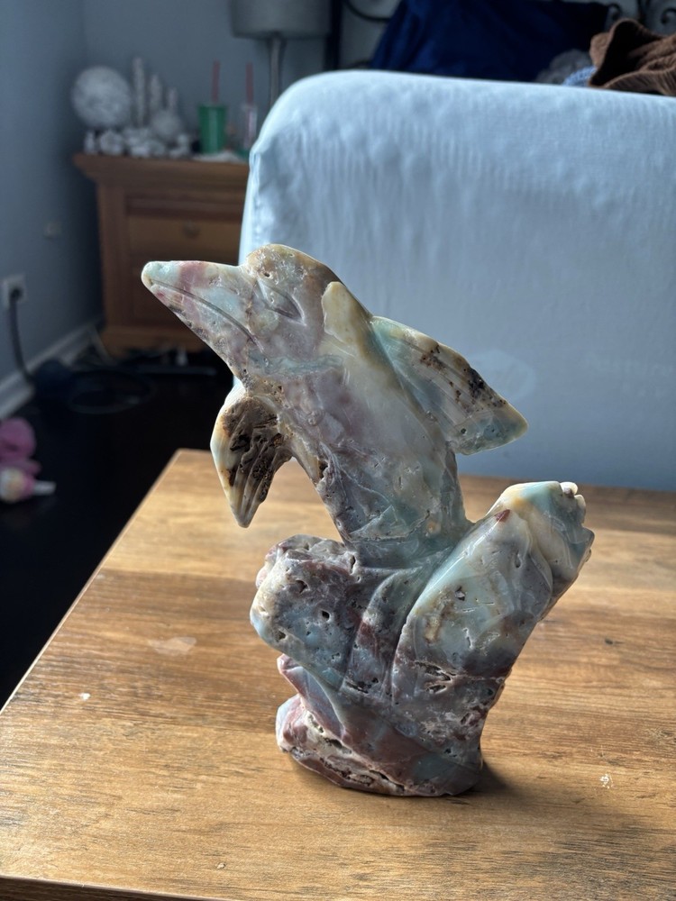 Handmade Stone Dolphin Figurine Sculpture Collectible Animal Art Decor Ornament