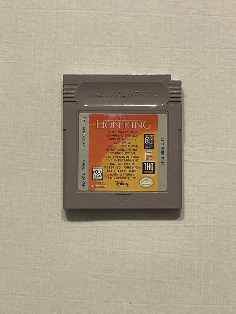 The Lion King (Nintendo Game Boy, 1995) Tested Working, Cartridge Only
