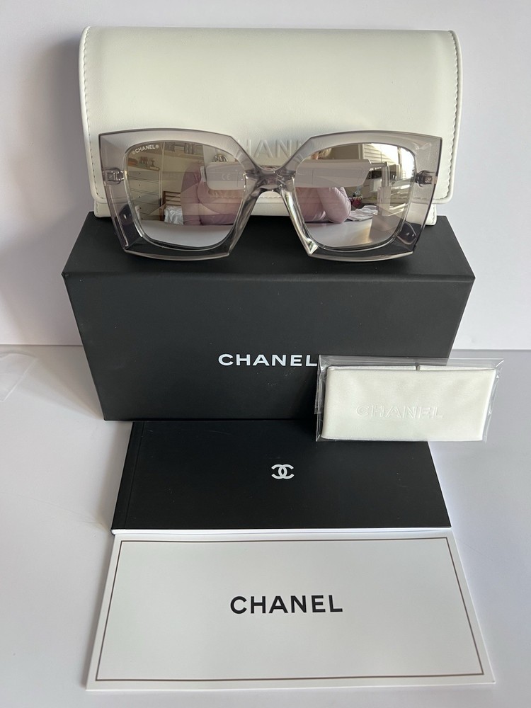 Chanel Square Sunglasses CH6051 Grey with Mirror Clear Lenses