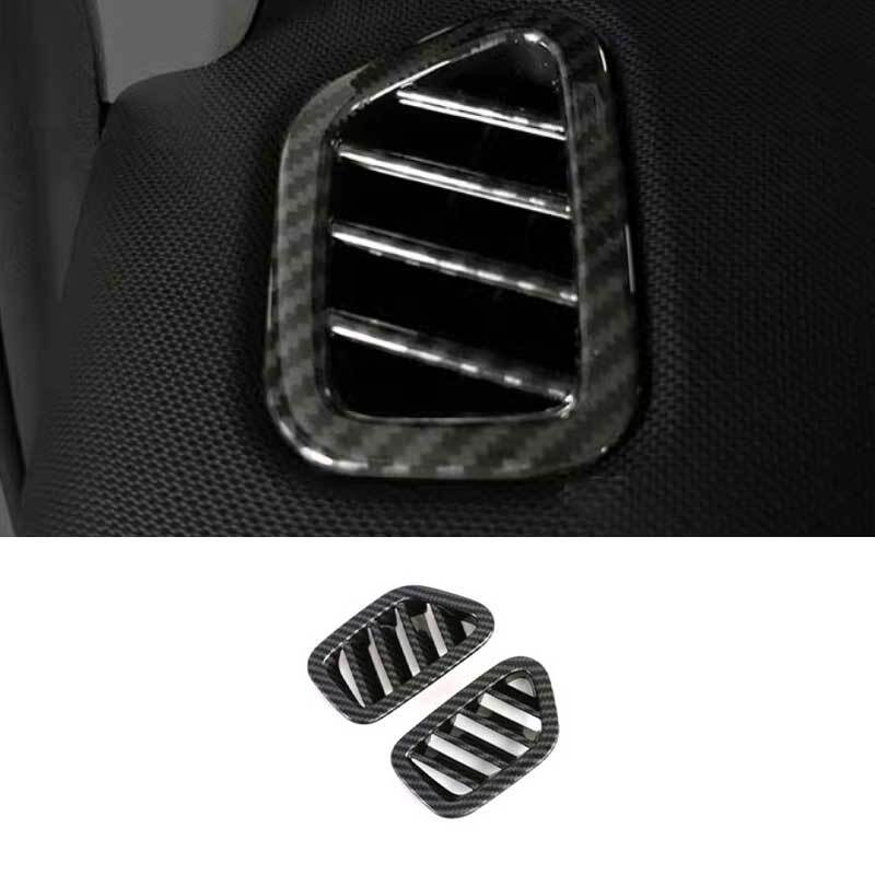 Carbon Fiber Dash L&R AC Air Outlet Vent Trim 2PCS For Hyundai Venue 20-2024
