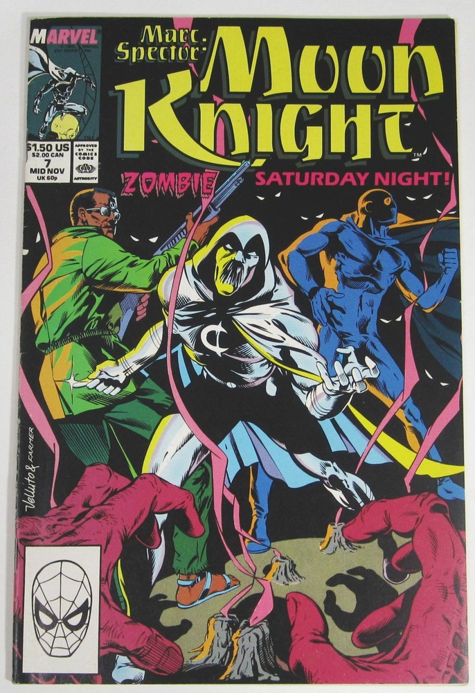 Marc Spector Moon Knight #7 Comic Book Mid-November 1989 VF 8.0 Vintage Marvel