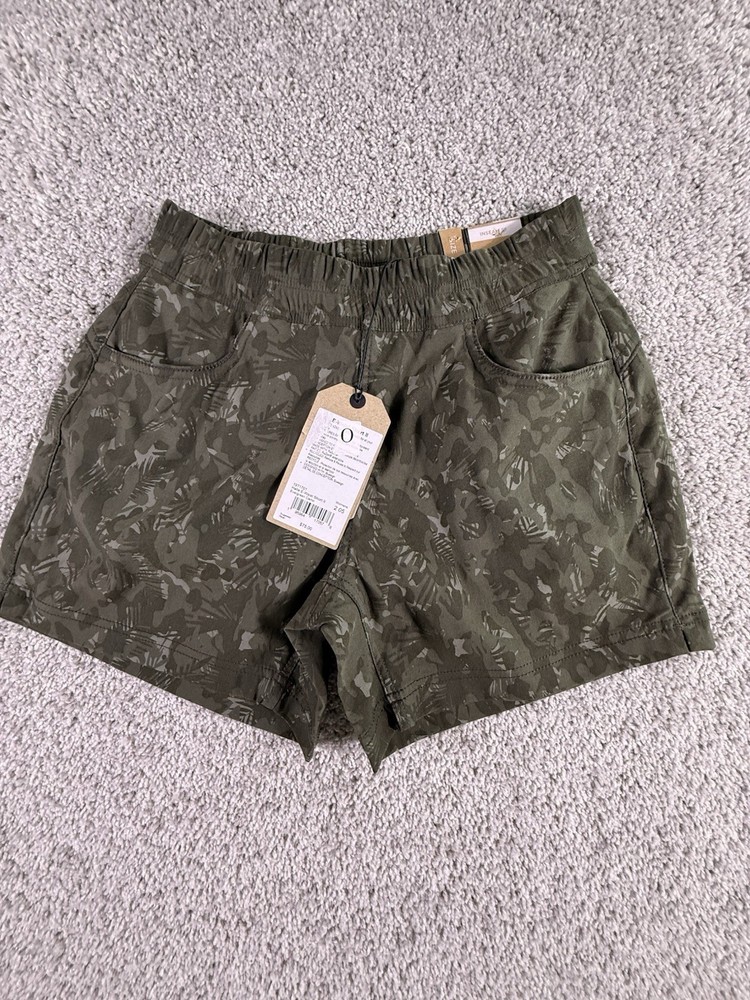 NWT Prana Camo Shorts Women’s Size 2 Inseam 5” Halle Elastic Waist