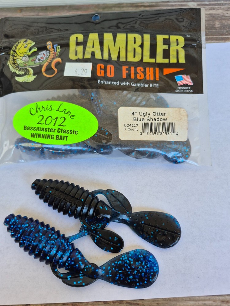 Gambler Ugly Otter 4 inch Soft Plastic Creature 7pk Blue shadow