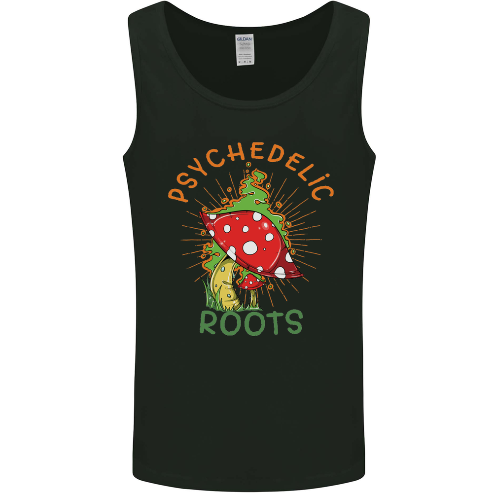 Psychedelic Roots Magic Mushrooms LSD Hippy Mens Vest Tank Top
