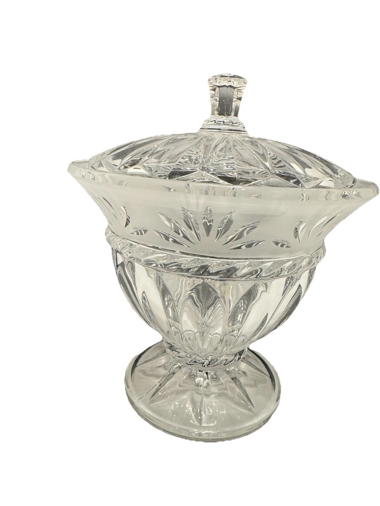 Vintage Cristal d'Arques Lead Crystal Candy Dish with Lid 7x7 Inches