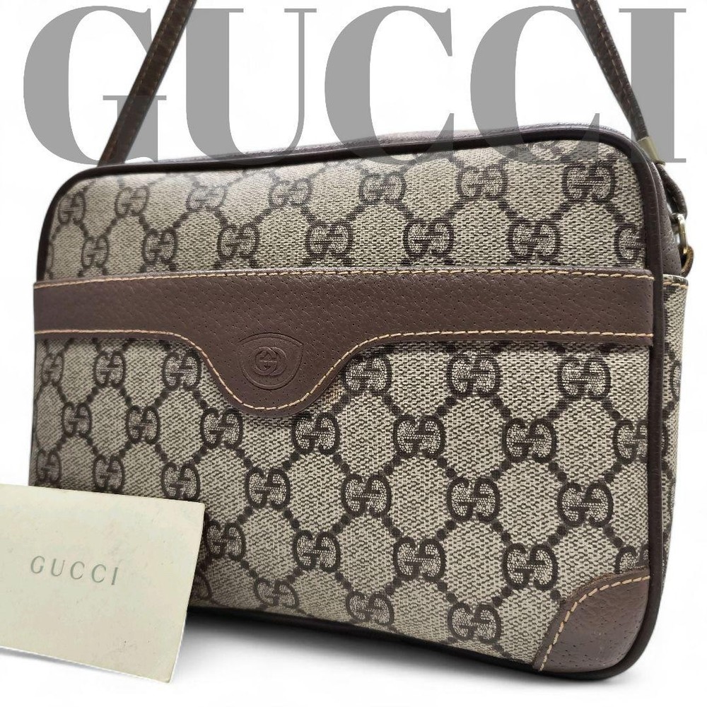 Vintage GUCCI GG Monogram PVC Shoulder Bag with Interlocking Logo