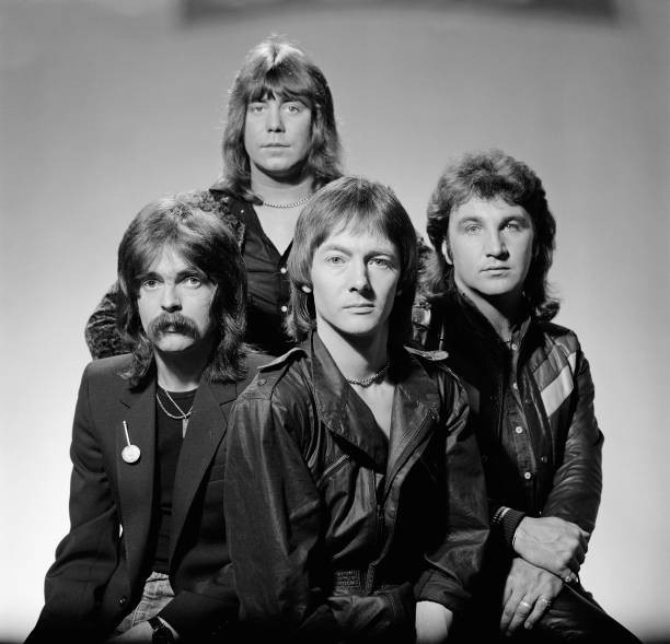 group Smokie posed in London in July 1980 Left to right drummer Pe- Old Photo