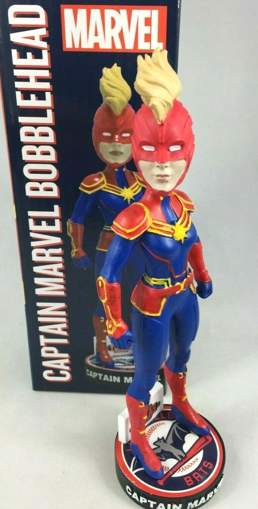 Captain Marvel Bobblehead Louisville Bats Super Hero Night SGA Avengers 2019 New