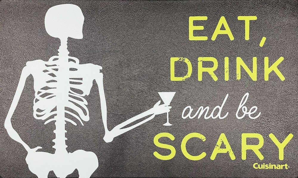 Cuisinart Halloween Anti-Fatigue Kitchen Mat 18x30 - Eat Drink Be Scary Skelly Design