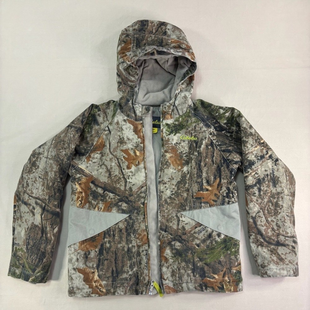 Cabela's Kids Real Tree Camo Hunting Hooded Coat Size Medium