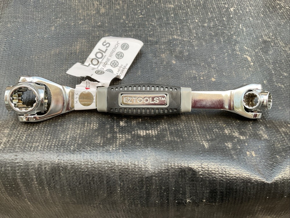 NEW With Tags  EZ TOOLS 48 in 1 Dog Bone Wrench SAE & Metric Multi-Tool Black