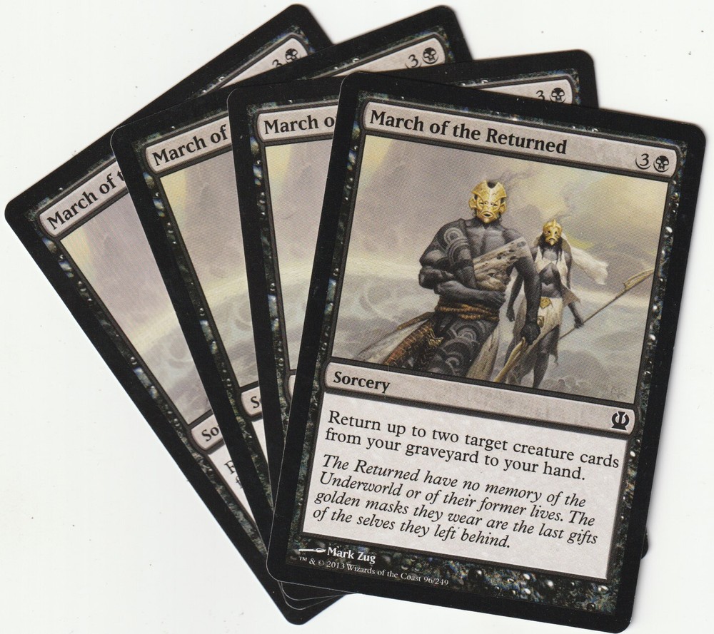 4x MTG March of the Returned Black Sorcery – NM/EX THS/EN Playset