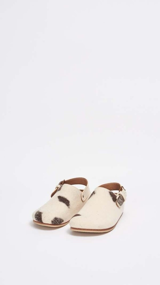 Lauren Manoogian Merle Flet Buckle Mule Shoe Size 37