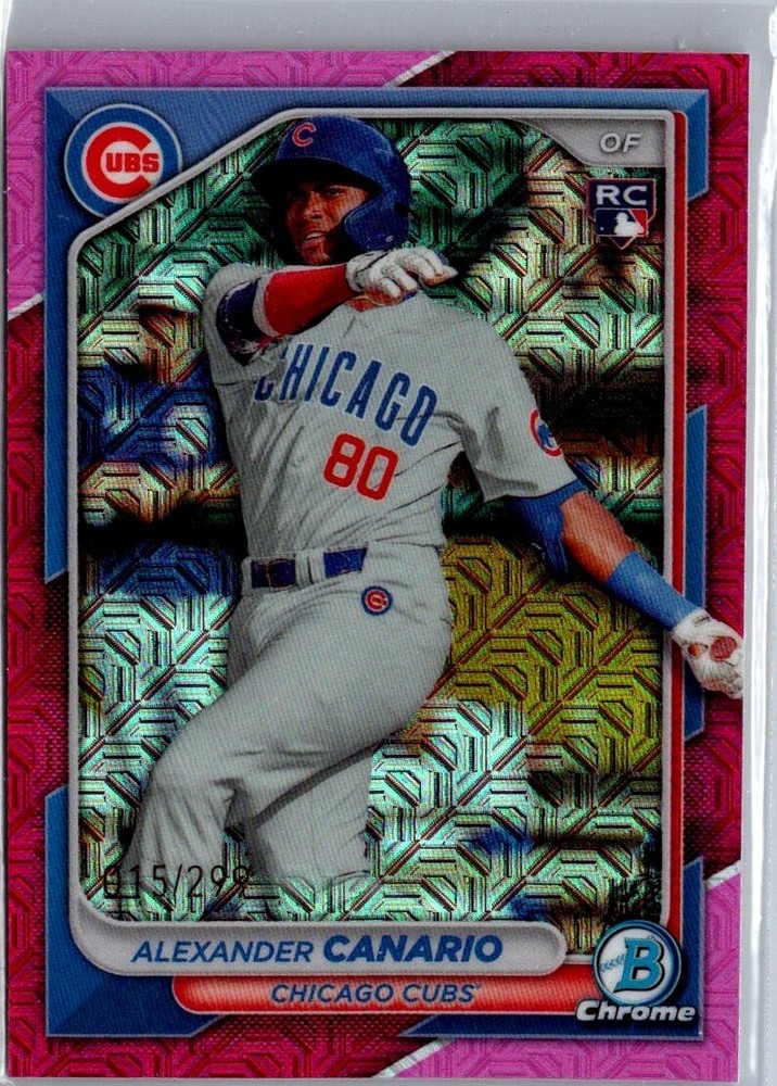 2024 Bowman Mega Box Chrome Fuchsia Mojo Refractor Alexander Canario Rookie RC