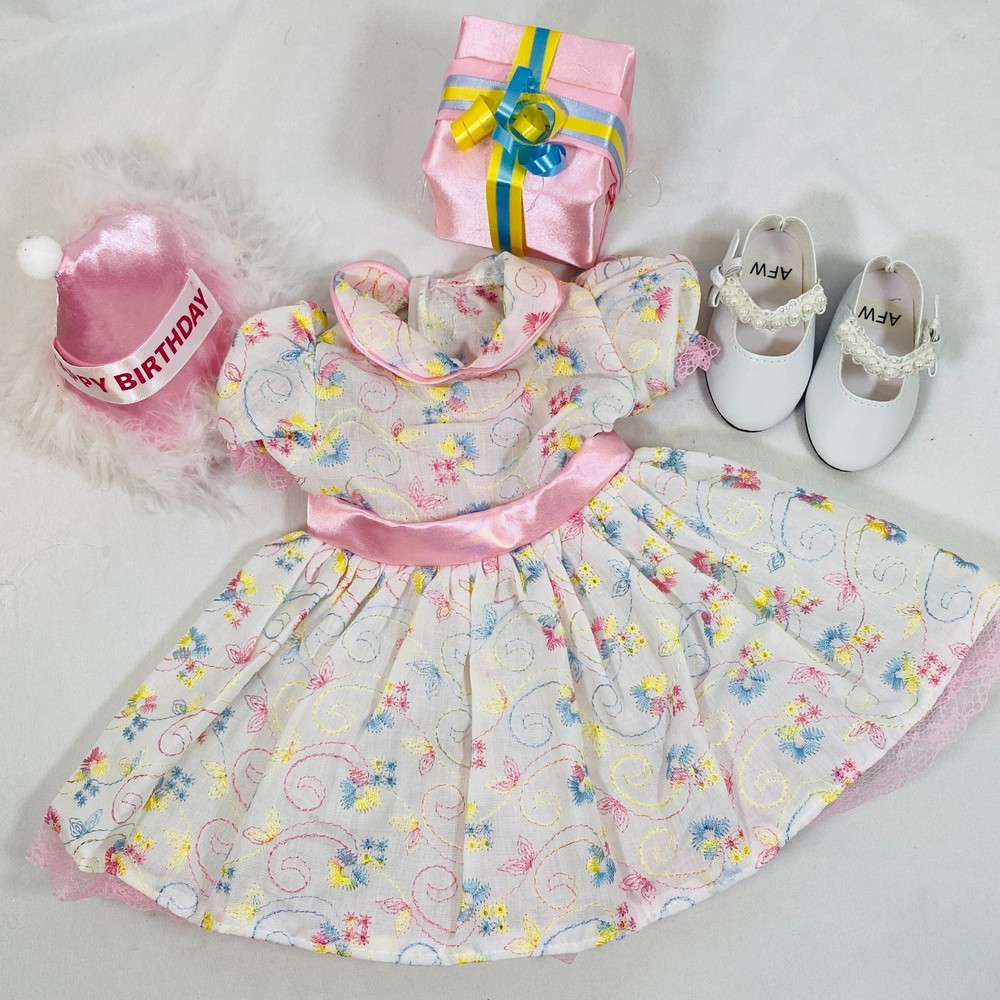 Birthday Party Dress Outfit w/Gift, Hat, Shoes - Set for 18