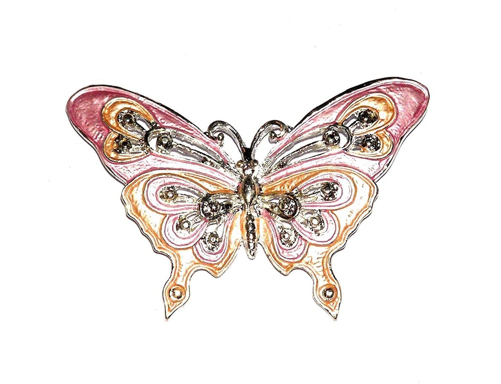/BROOCH/PINK ST Pearlized Enamel Butterfly PINK & PEACH