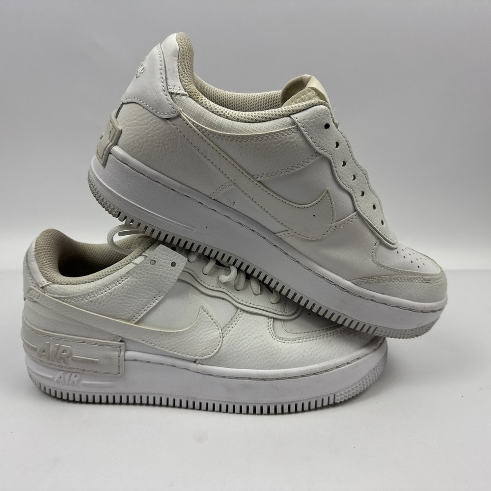 Nike Air Force 1 Low Shadow Triple White Women's CI0919-100 W Sz-9