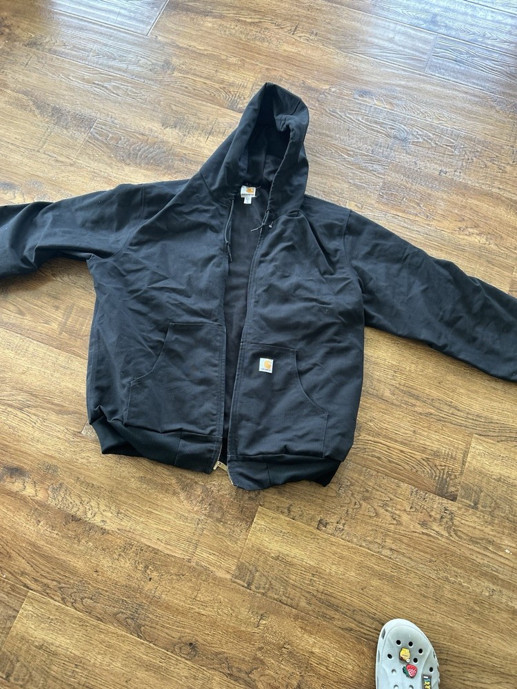 Carhartt J131 Mens XL Black Work Jacket Durable Heavy Duty
