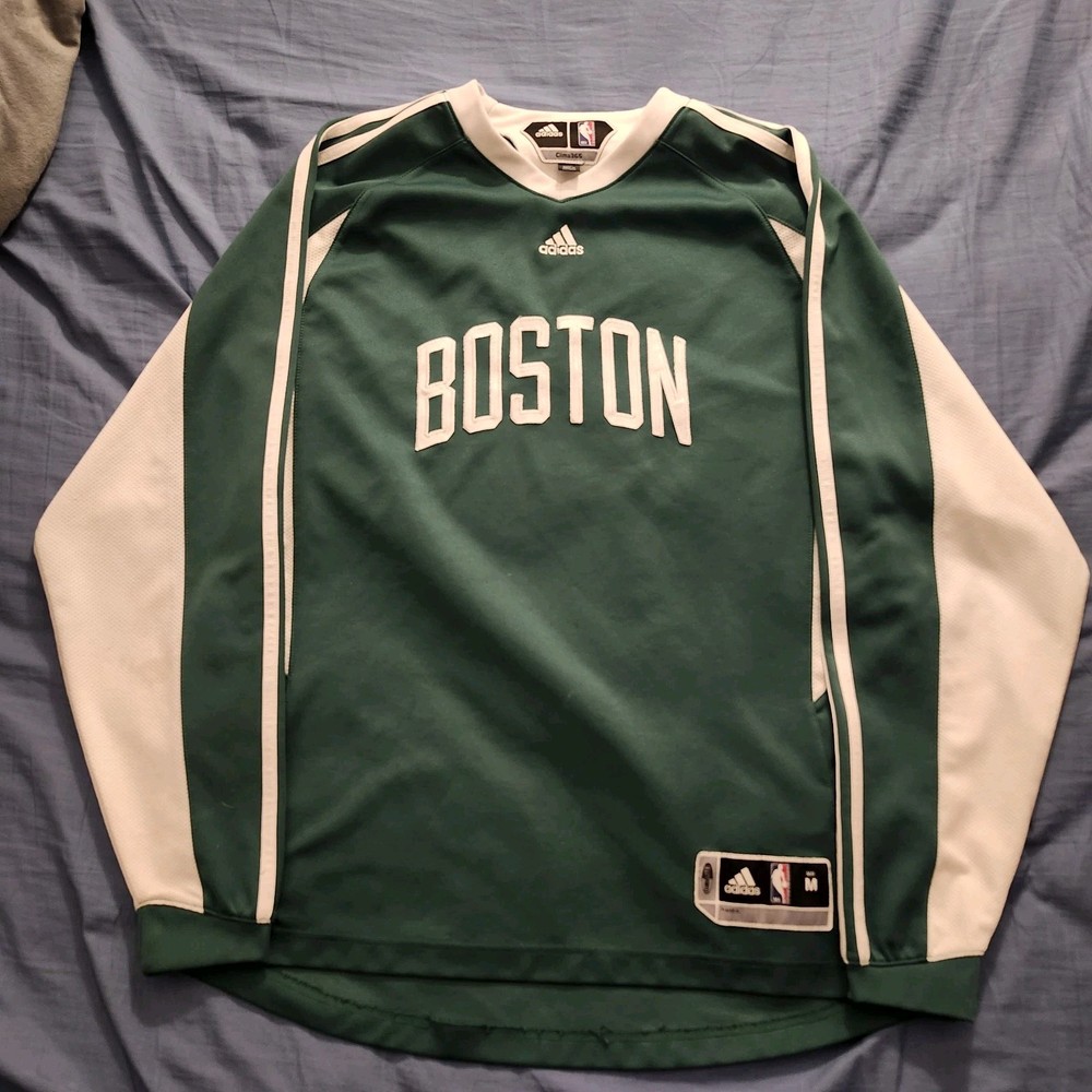 Adidas Clima 365 Boston Celtics NBA Long Sleeve Warm-Up Jersey Mens Size M  