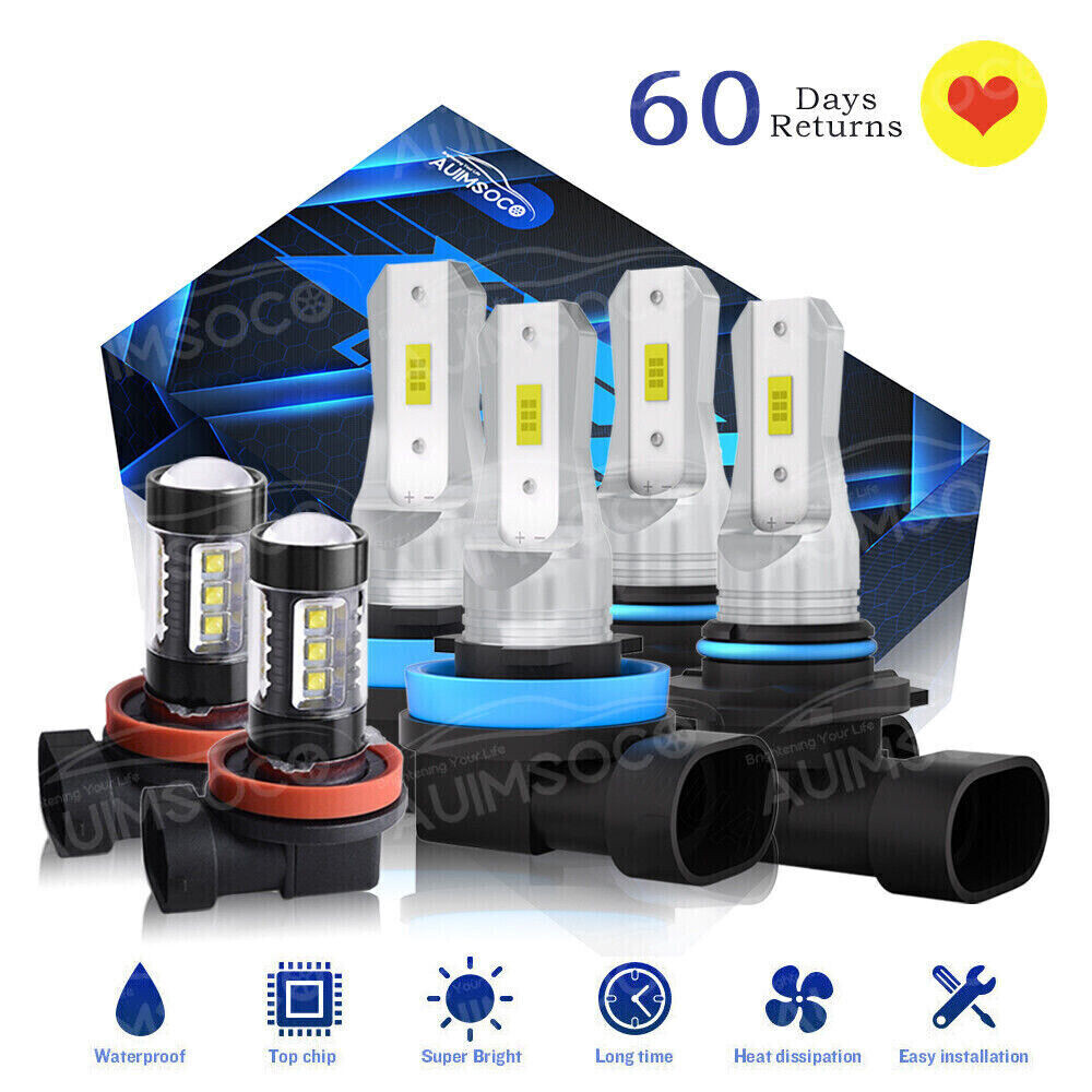 For 2011-2015 Lexus IS250 IS350 Base Sedan 2.5L LED Headlight+Fog Light Bulbs A+