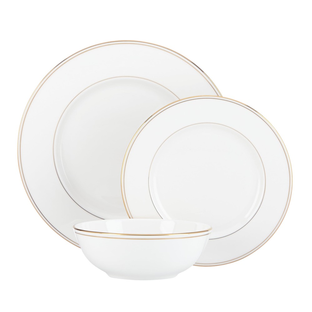 3-Piece Place Setting Federal Gold, White