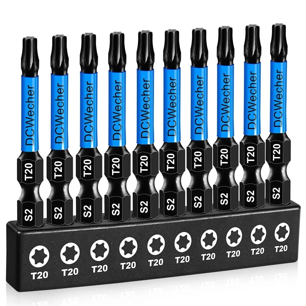 10-Pack T20 Torx Bit 2 Inch, Professional-Grade T 20 Torx Screwdriver Bits