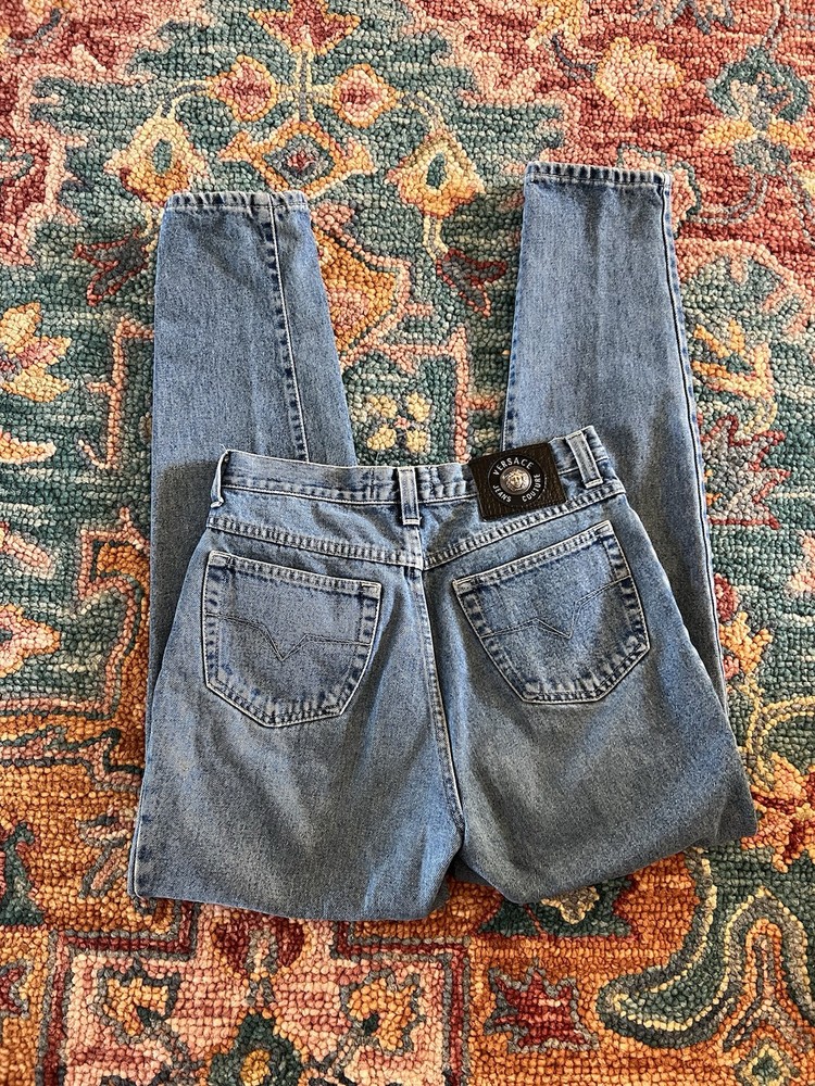 Vintage Versace Jeans Couture Mom Jeans 32/46 Women Tapered Italy Made 28X28 Y2K