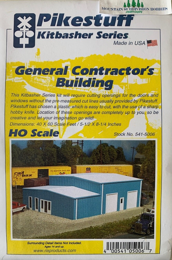 Pikestuff 5006 HO General Contractor's Building kit RIX MODELRRSUPPLY  $5 Coupon-image