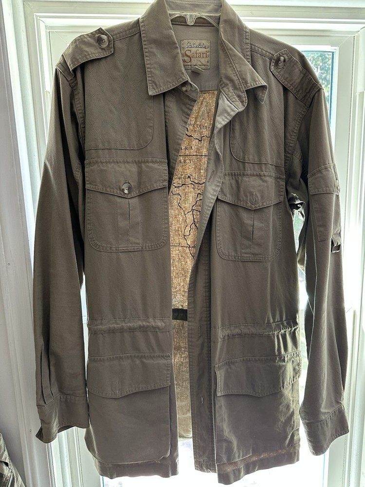Cabelas Safari Series Vintage Hunting Shacket Jacket Mens Size L Tall