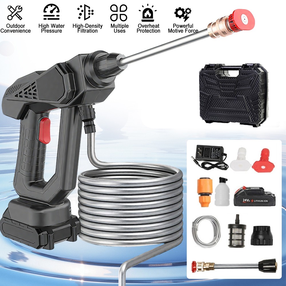 Portable Cordless High Pressure Car Washer with Water Gun